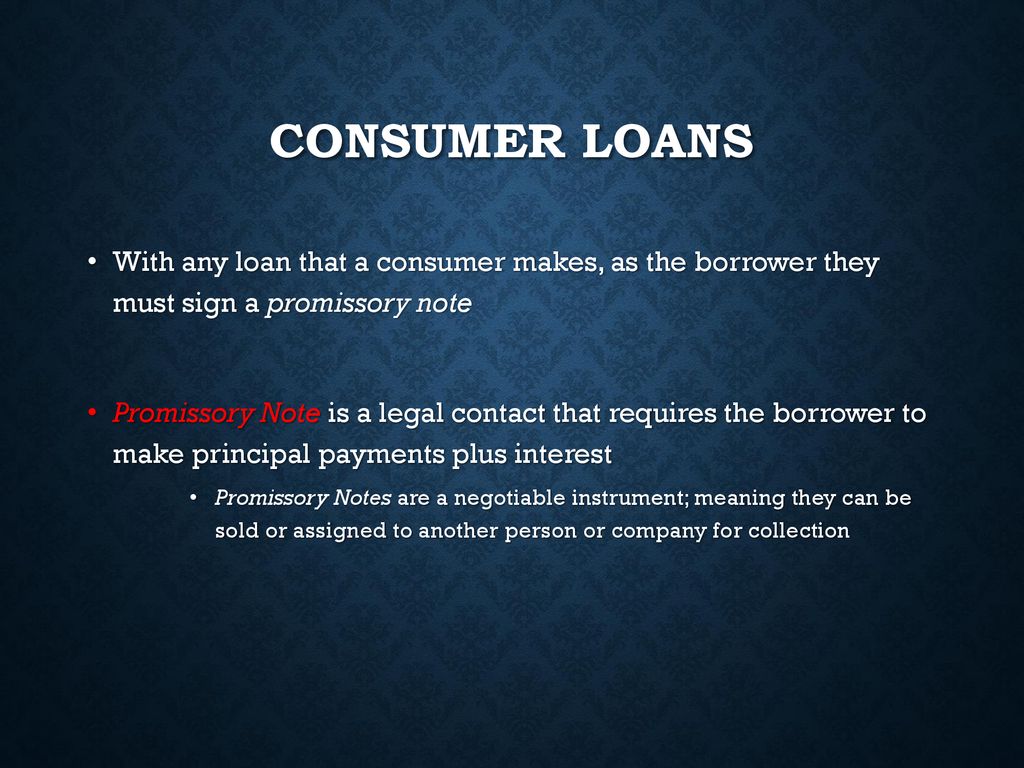 Consumer loan deals